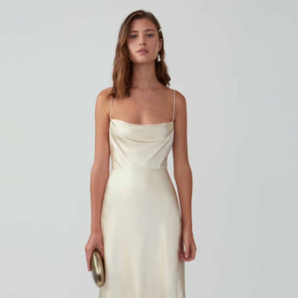 Fame and Partners Strappy Draped Gown, Rosabel Dress